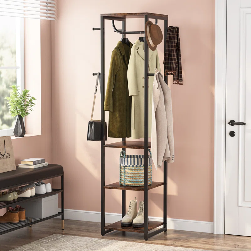 Steel+Freestanding+8+-+Hook+Coat+Rack